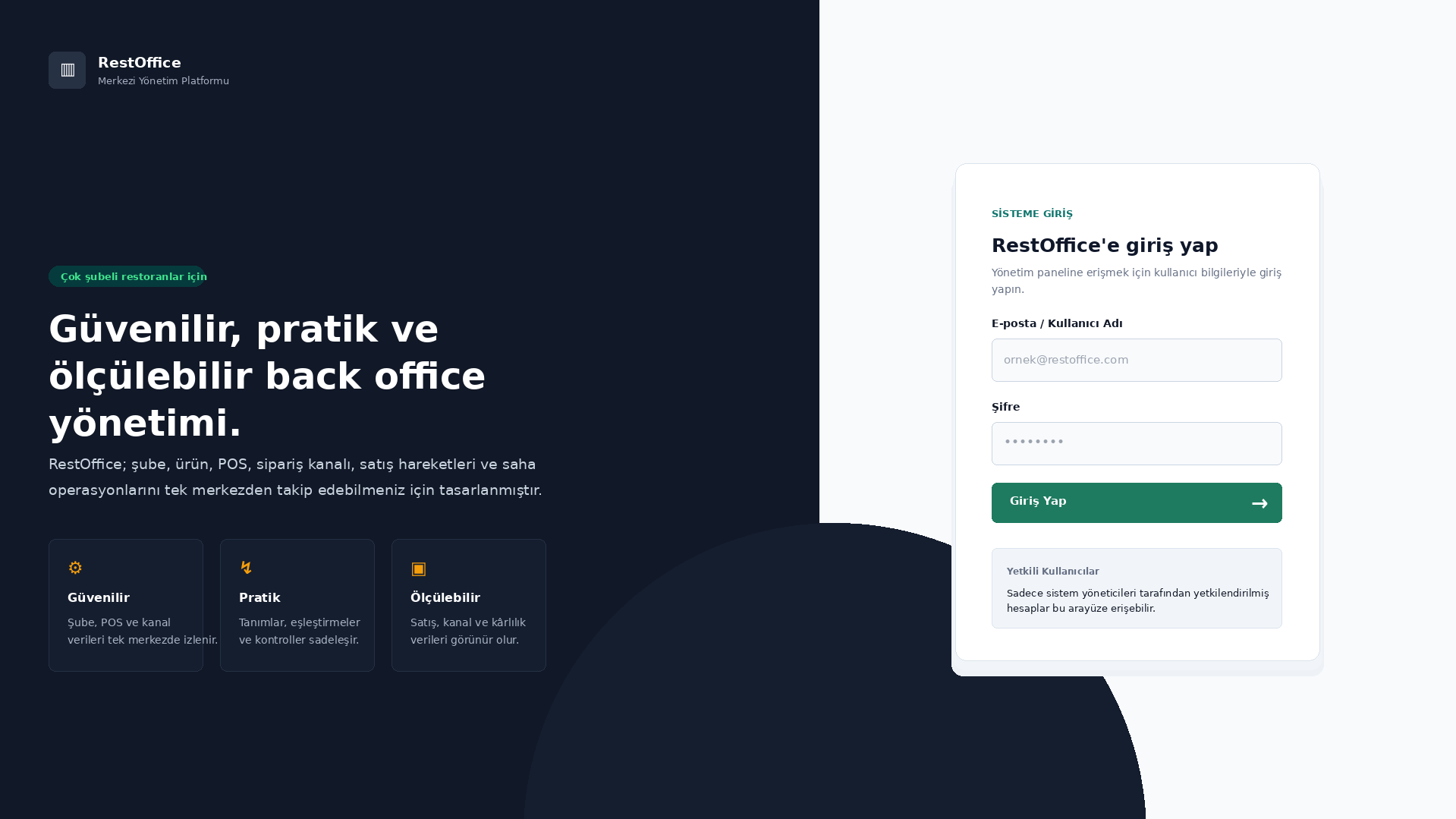 Login ekranı